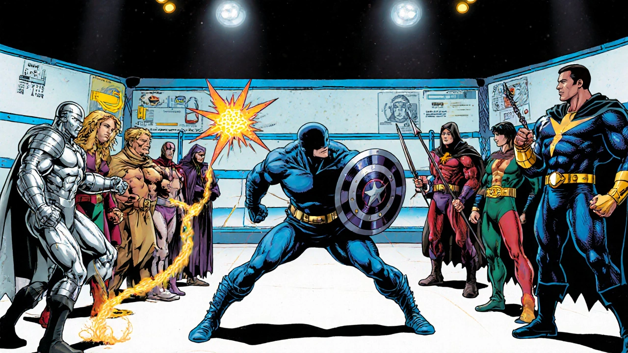 Antibiotic heroes confronting each other, showcasing alternatives to Sumycin.
