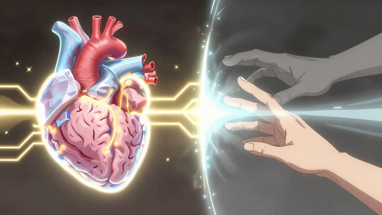 Conceptual image showing the conflict between medical treatment and intimacy.