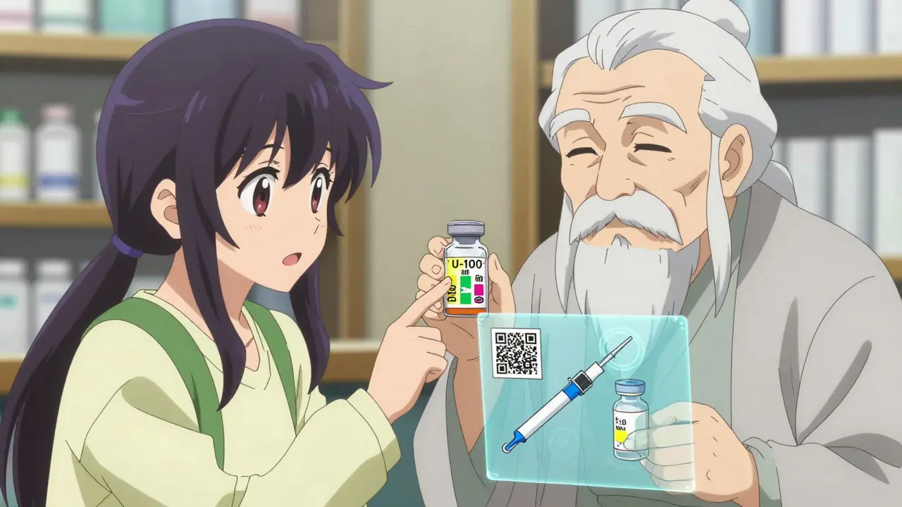 Patient learning about injectable concentrations from a fantasy pharmacist