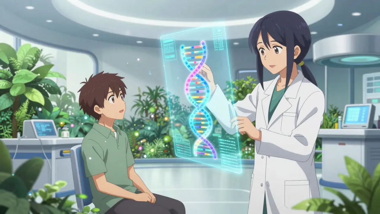 Pharmacist using holographic DNA data for precision medicine