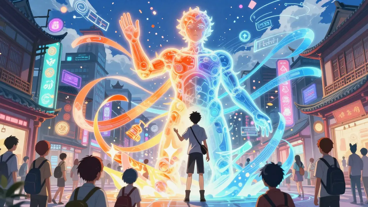 AI spirit adapting interfaces for diverse global users in anime style